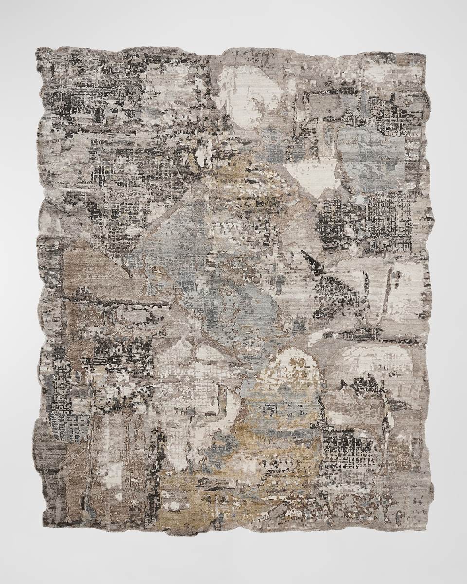 Abstract Hand-Knotted Rug, 6' x 9'