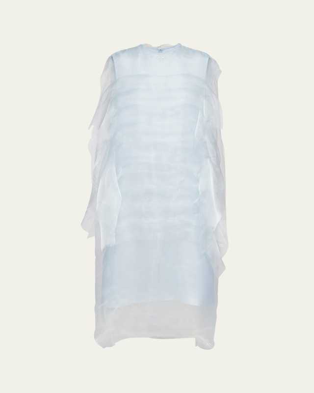 Sleeveless Technical Voile Dress