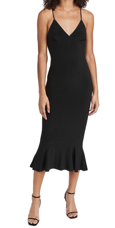 Norma Kamali Slip Fishtail Dress Black