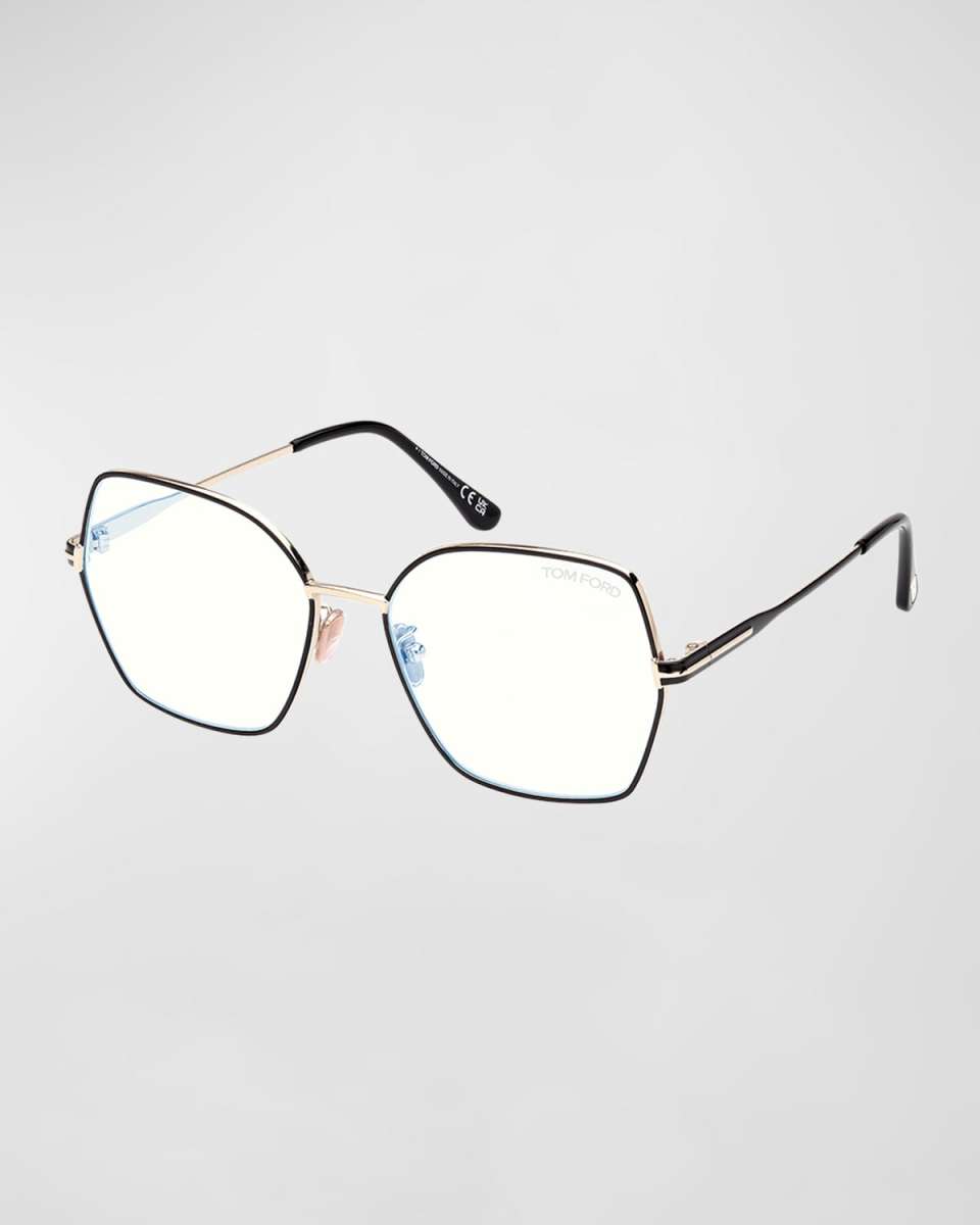 Blue Blocking Two-Tone Metal Butterfly Glasses