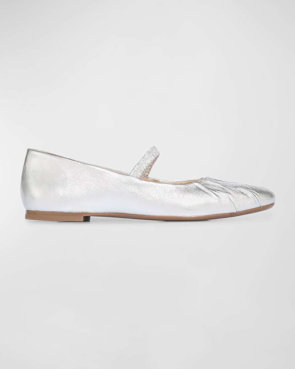 Savona Metallic Strap Ballerina Flats