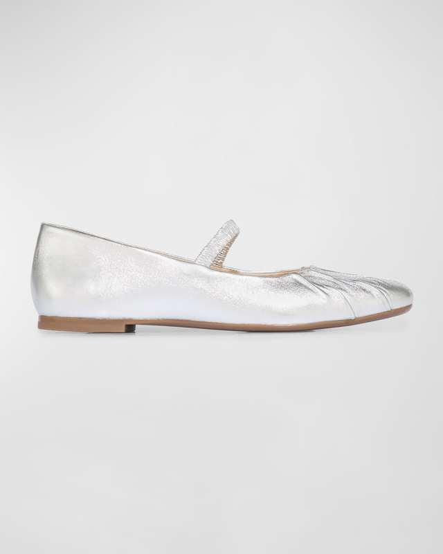 Savona Metallic Strap Ballerina Flats