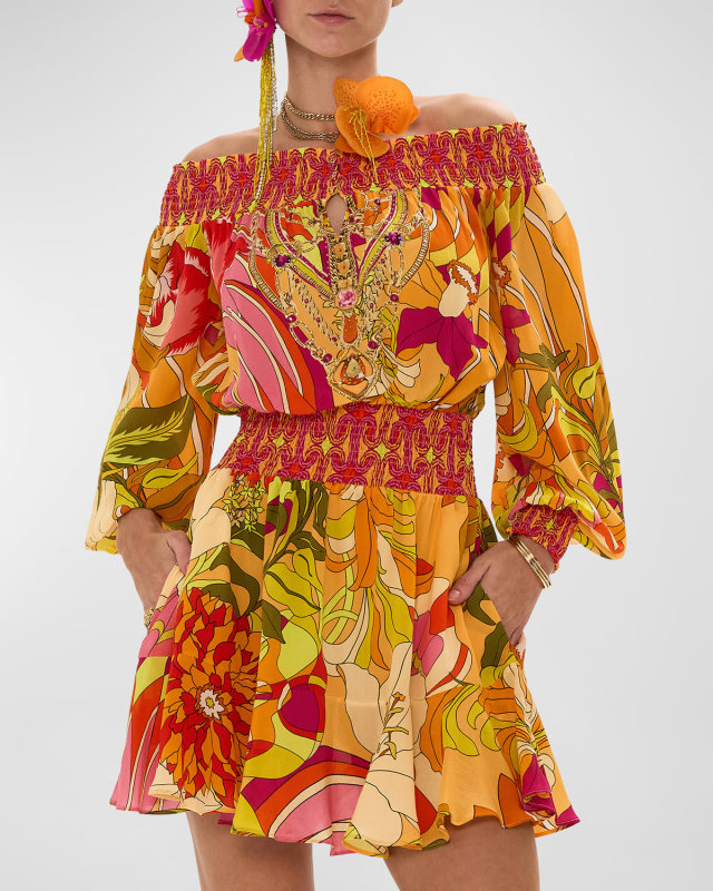 The Flower Child Society Off-Shoulder Mini Dress