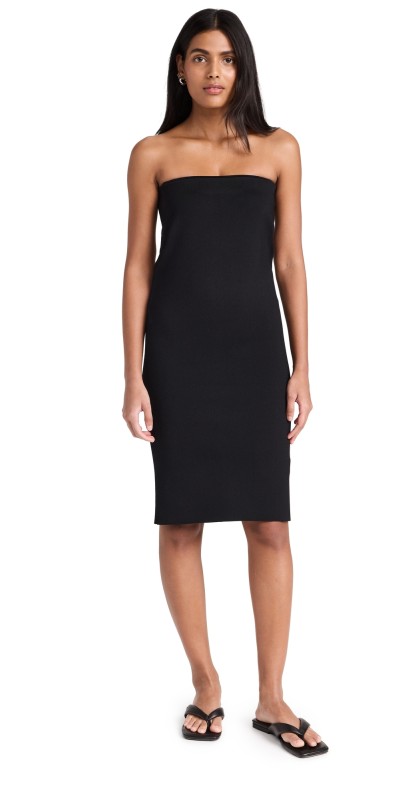 Another Tomorrow Compact Knit Convertible Dress Black