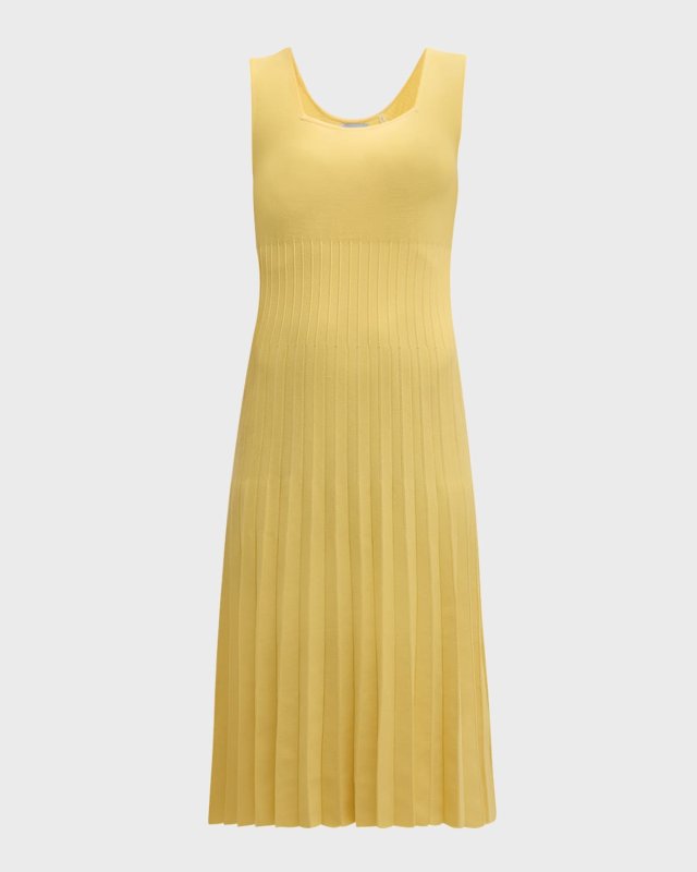 The Halley Pleated Midi Sweater Dress
