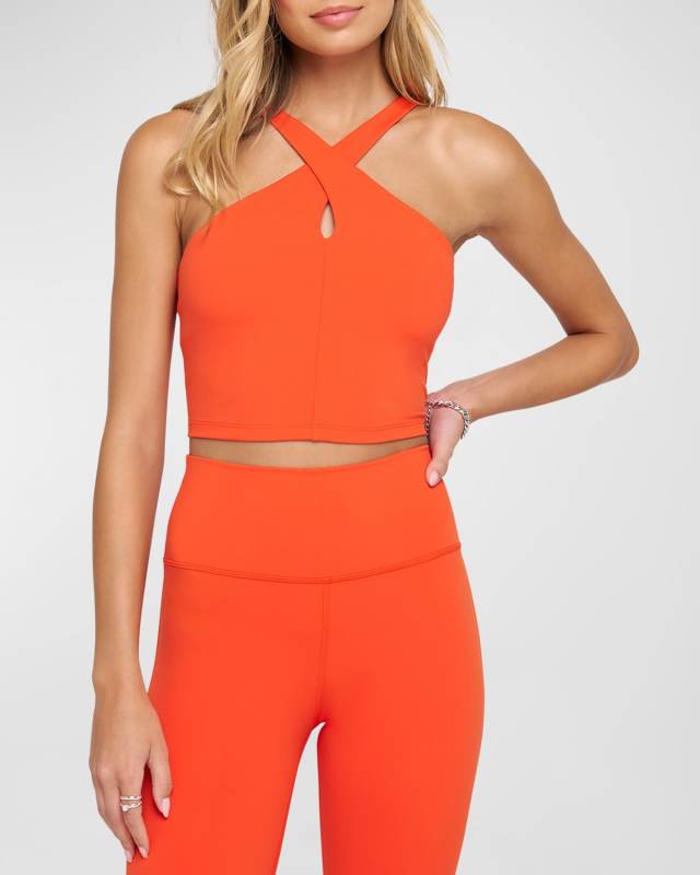 Jules Cross-Neck Cropped Tank Top