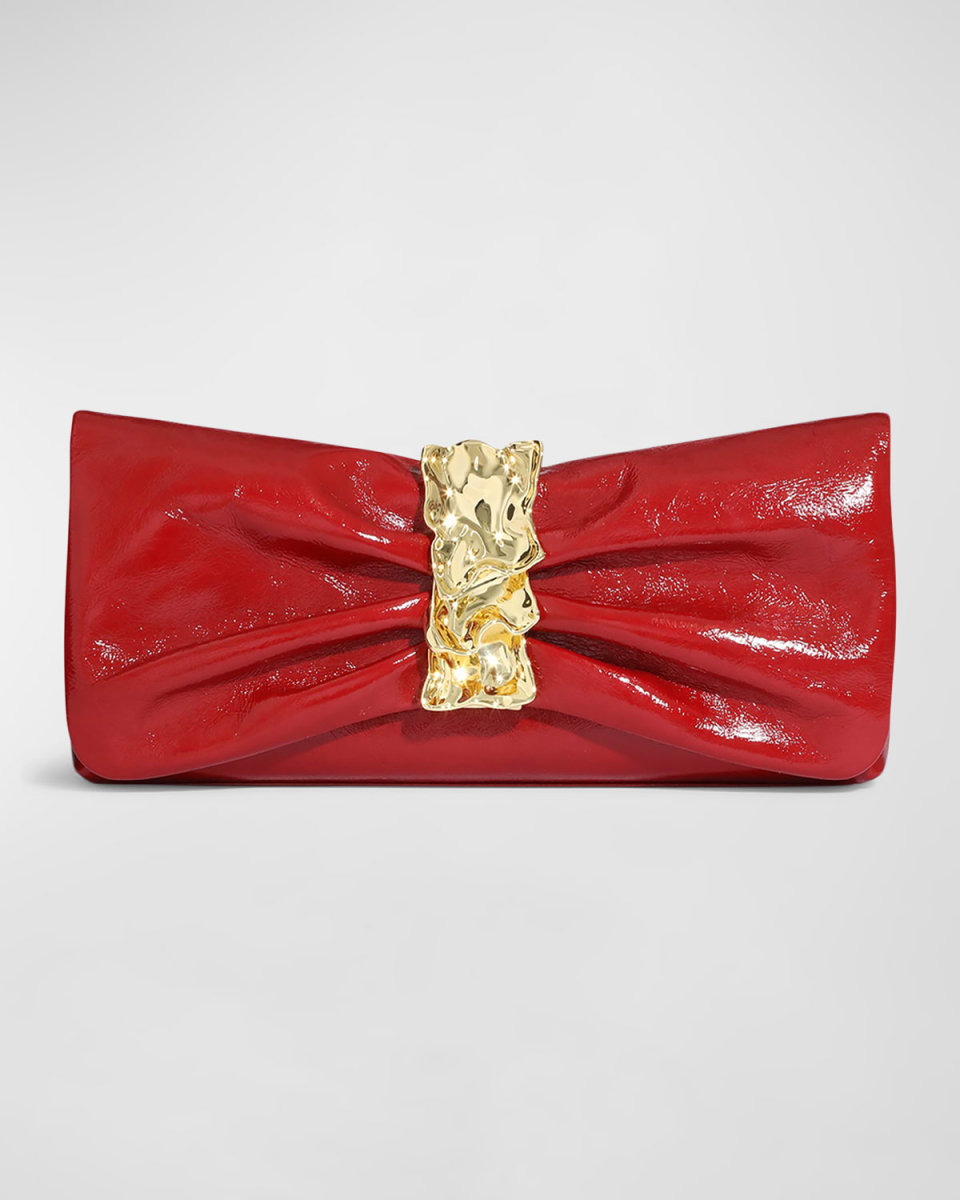 Golden Ribbon Convertible Leather Shoulder Bag