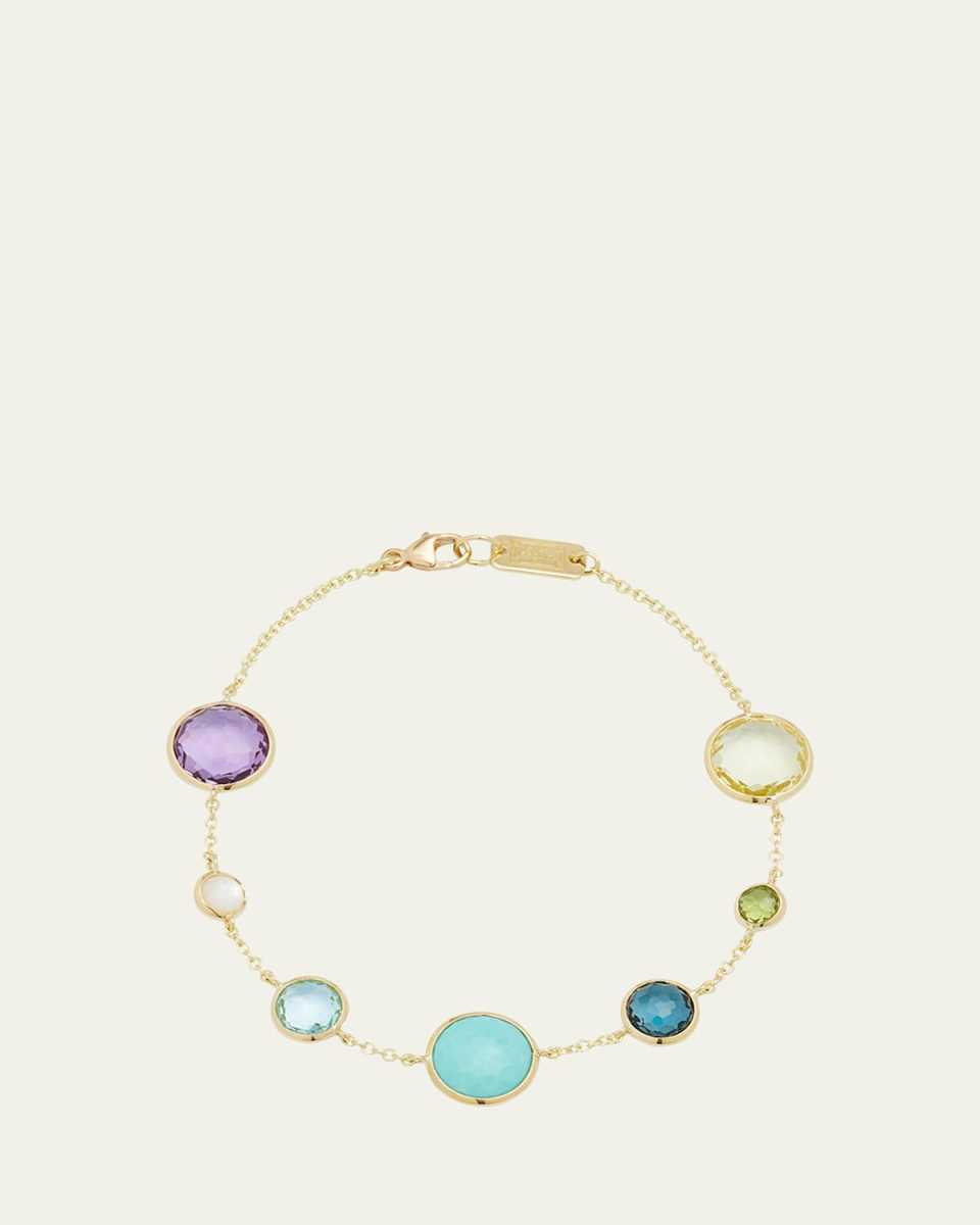 7-Stone Link Bracelet in 18K Gold