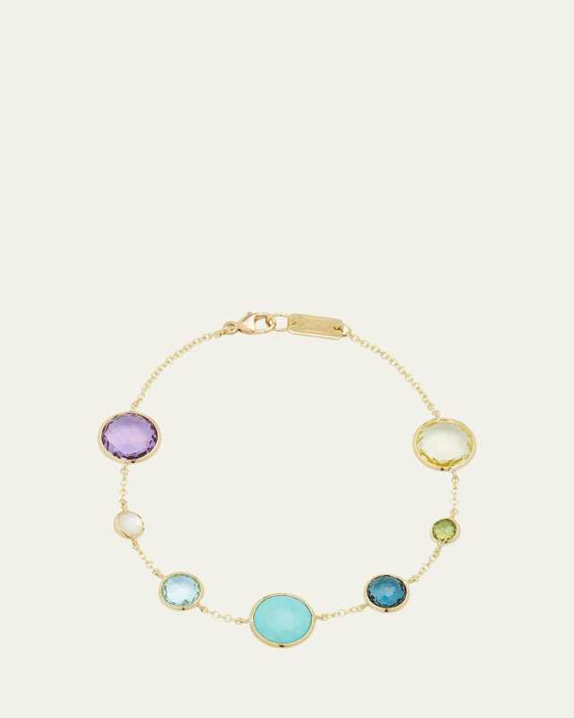 7-Stone Link Bracelet in 18K Gold