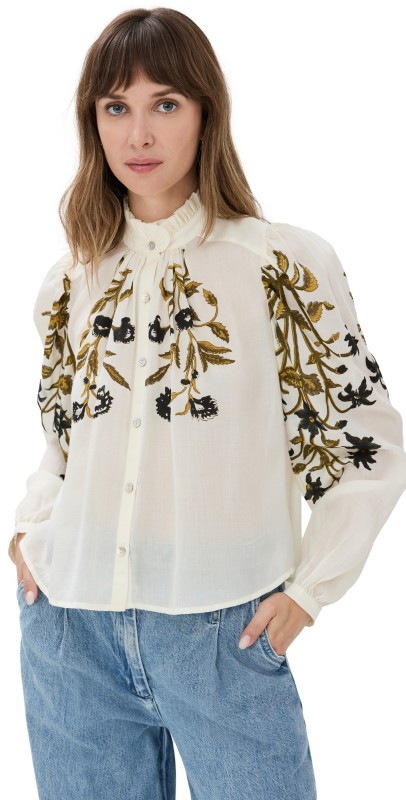 Alix of Bohemia Annabel Olive Lily Valley Shirt Lily