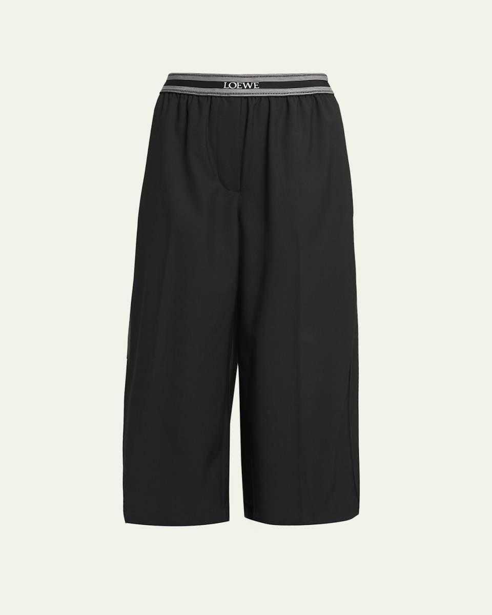 Logo Banded Cropped Trousers