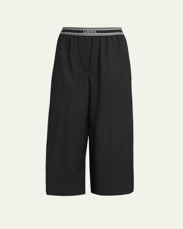 Logo Banded Cropped Trousers