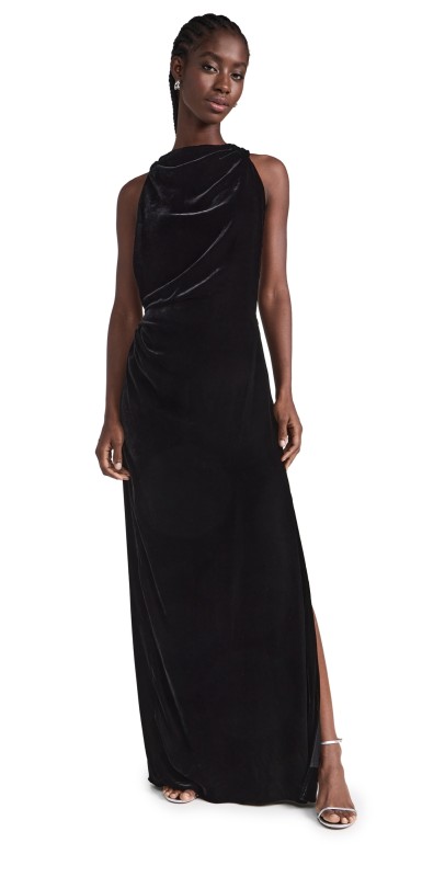 Proenza Schouler Velvet Backless Dress Black