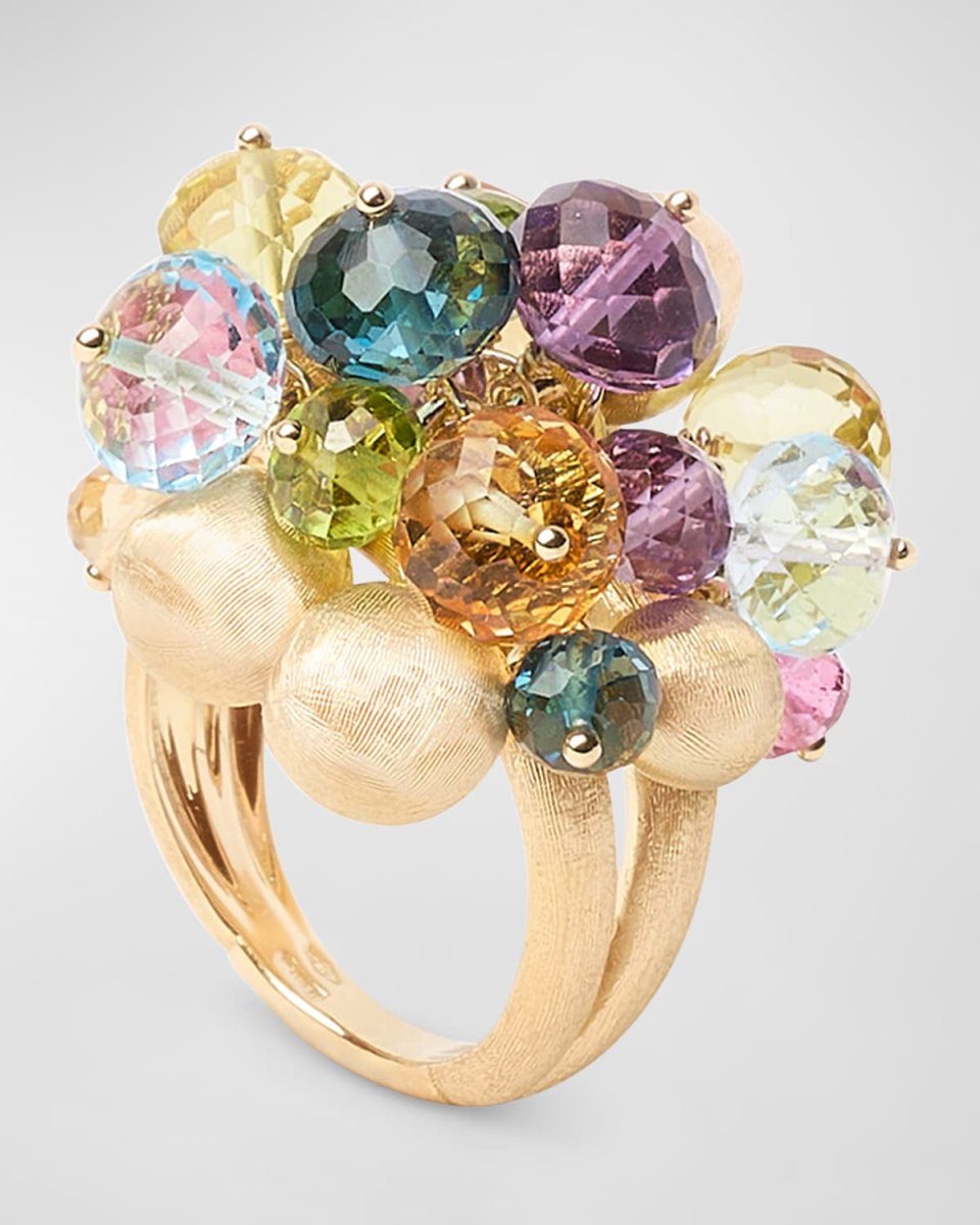 18K Yellow Gold Multi-Stone Ring, Size 7