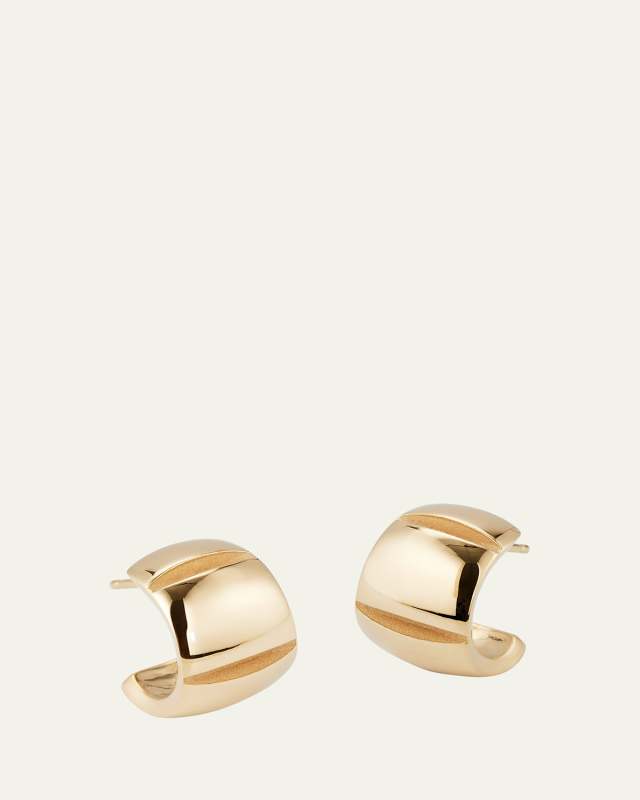 18k Yellow Gold Veda Wide Hoop Earrings