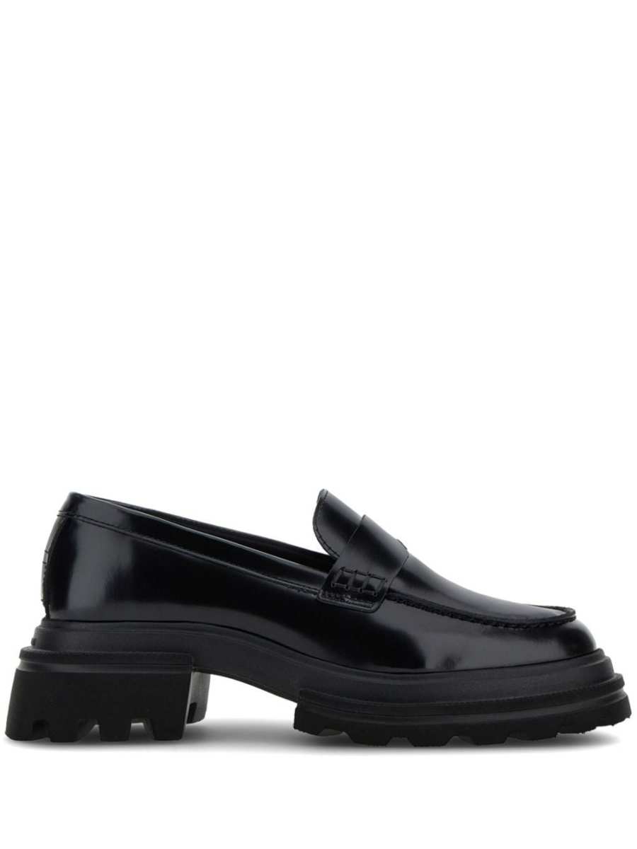 polished leather loafers