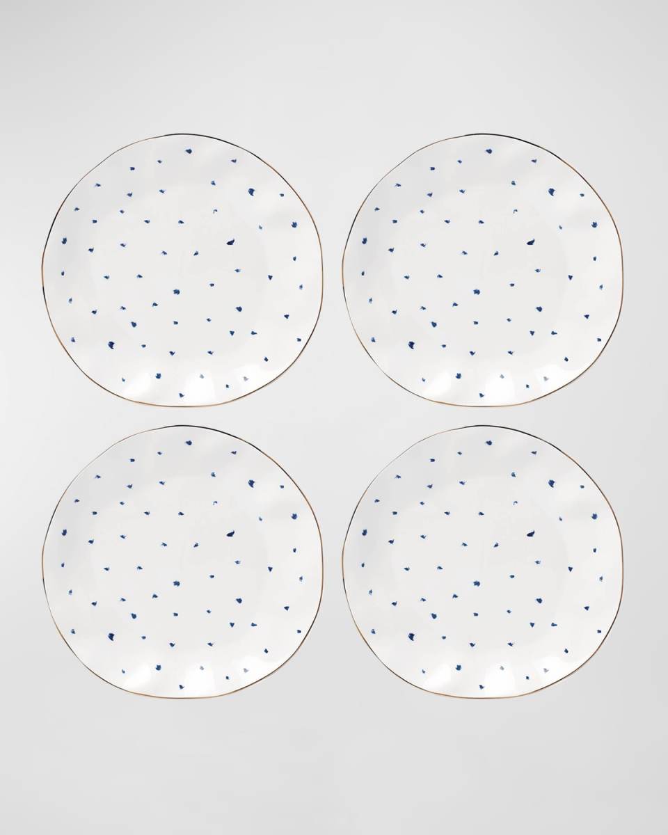 Blue Bay Dots Dinner Plates, Set of 4