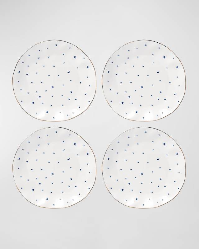 Blue Bay Dots Dinner Plates, Set of 4