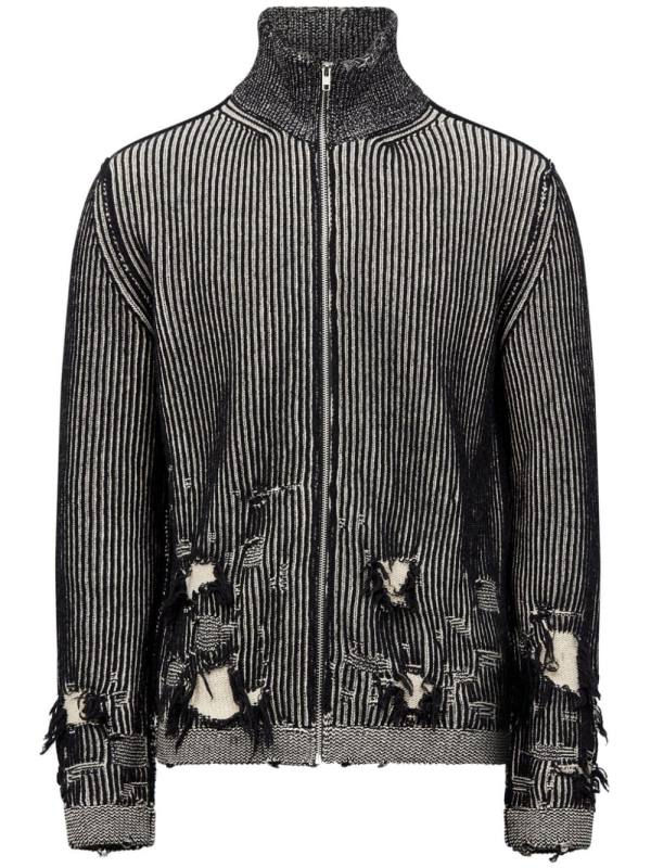 ripped detailing jacket