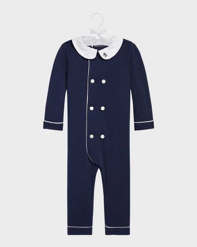 Boy's Double Breasted Embroidered Coverall, Size 3M-24