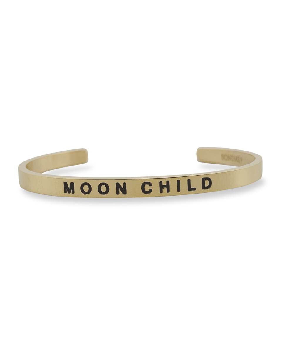 Girl's Moon Child Engraved Bangle Bracelet