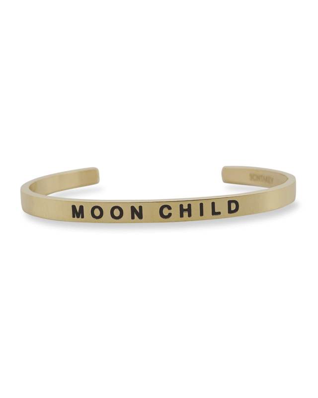 Girl's Moon Child Engraved Bangle Bracelet
