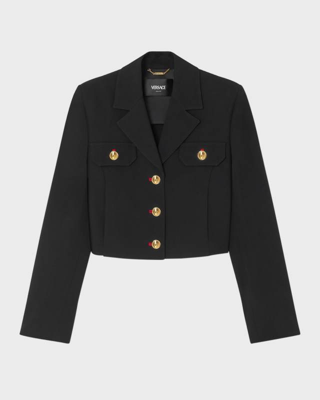Fluid Wool Gabardine Single-Breasted Informal Jacket