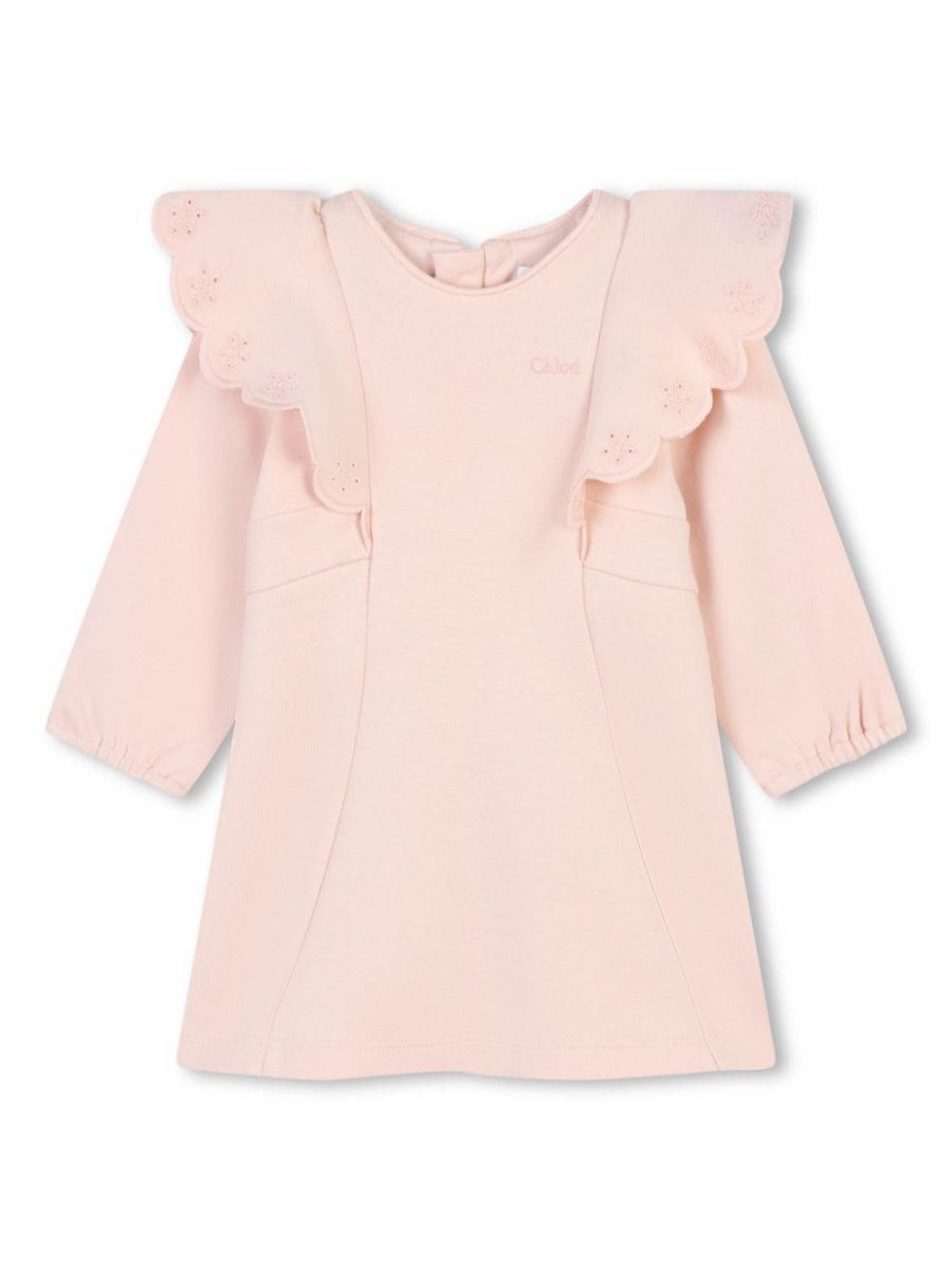 floral-embroidery cotton dress