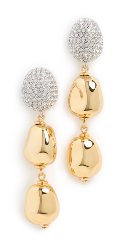 Lele Sadoughi Pebble Linear Earrings Gold