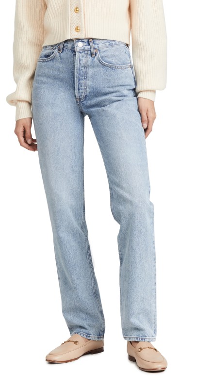 AGOLDE Lana Mid Rise Straight Jeans Fiction