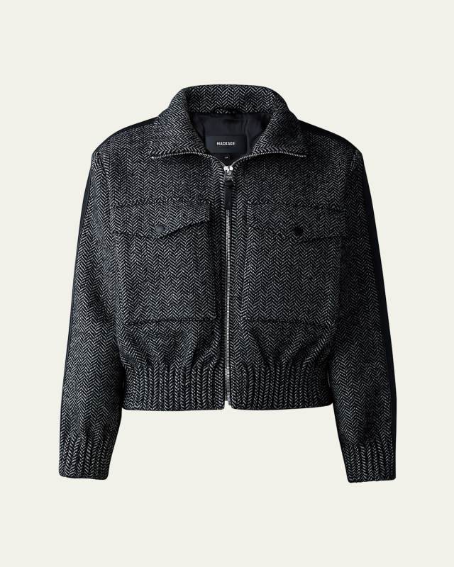 Patty Herringbone Zip Jacket