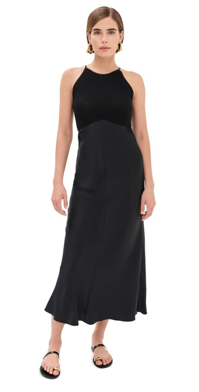 Sablyn Clara Mixed Media Dress Black
