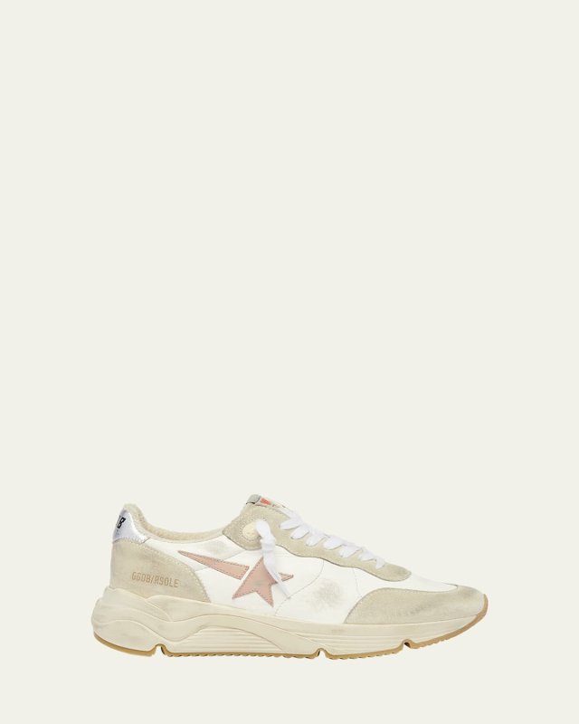 Running Sole Mixed Leather Sneakers
