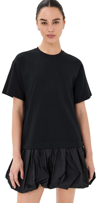 Sea Belen Taffeta T-Shirt Bubble Dress Black