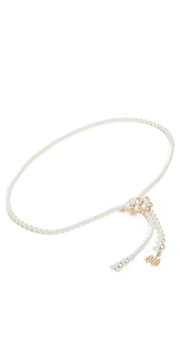 Lele Sadoughi Eloise Pearl Belt Pearl 100