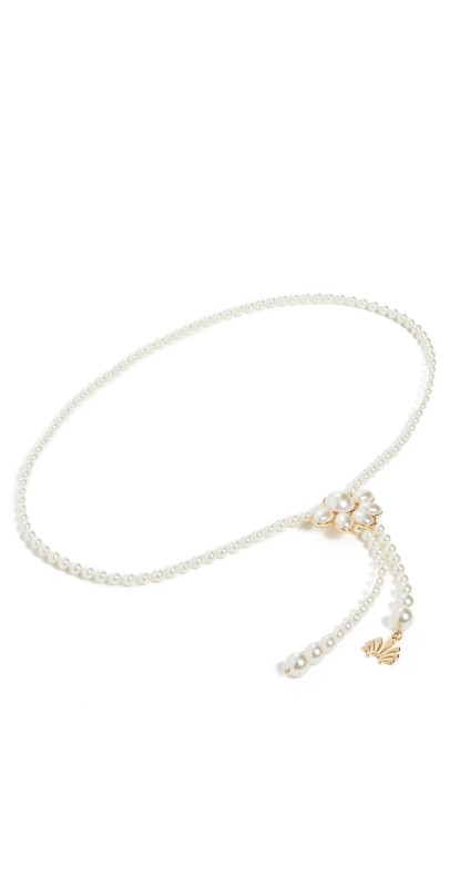 Lele Sadoughi Eloise Pearl Belt Pearl 100