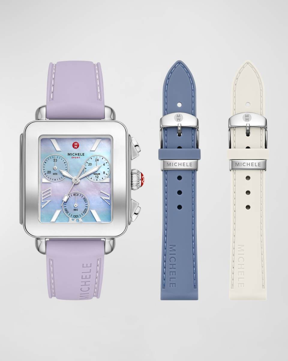 Deco Sport Watch and Silicone Strap Gift Set in Ombre Mother of Pearl