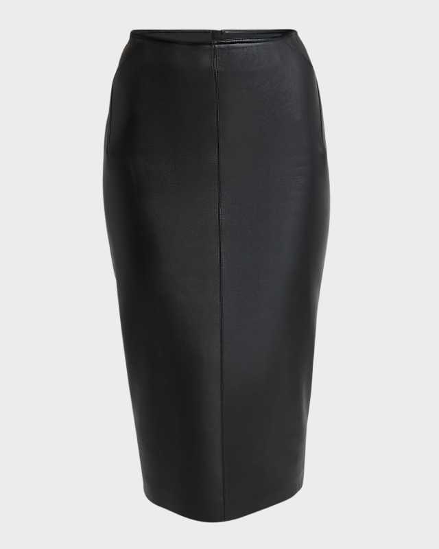 Leather Midi Pencil Skirt