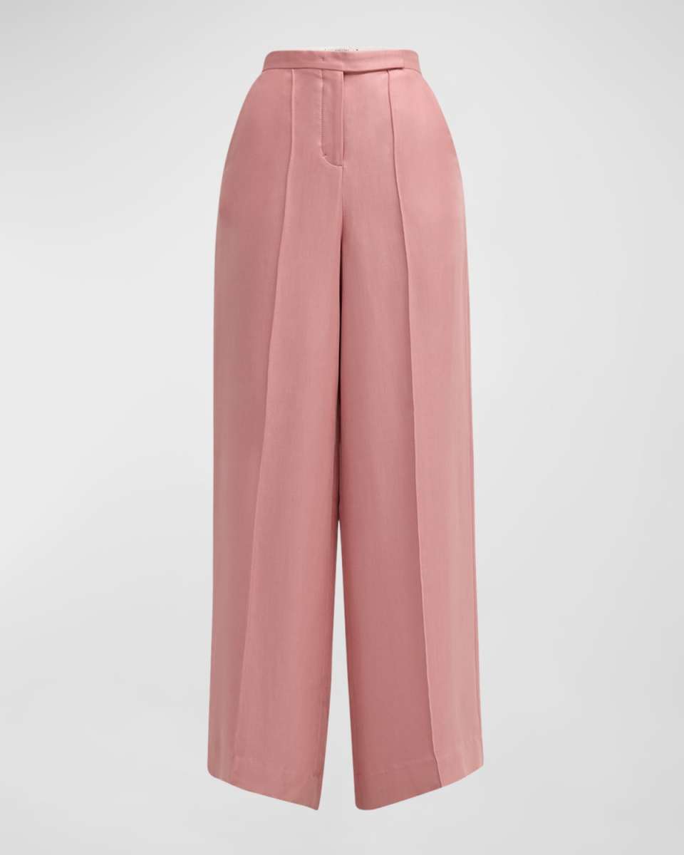 Slouchy Elegance Wide-Leg Twill Pants