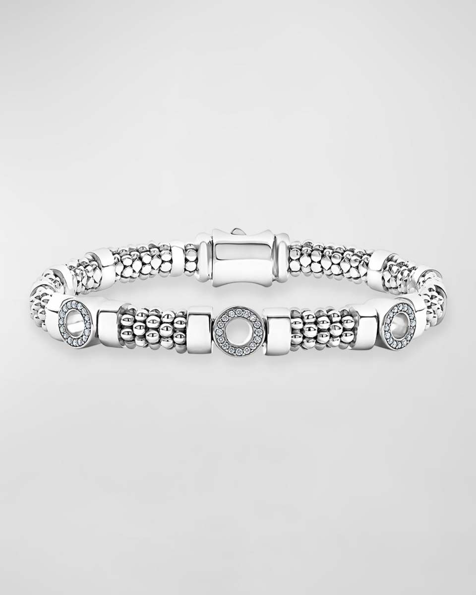 Caviar Spark Diamond 3-Station Bracelet - 7mm
