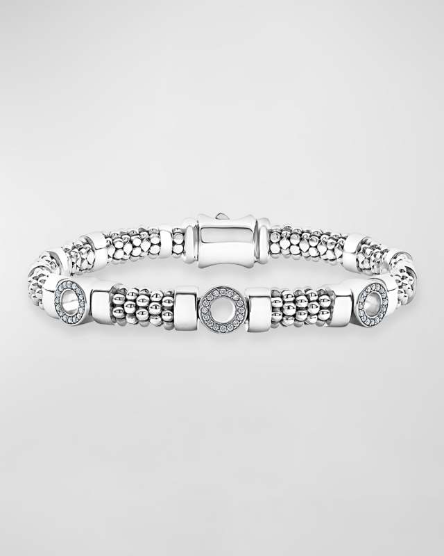 Caviar Spark Diamond 3-Station Bracelet - 7mm