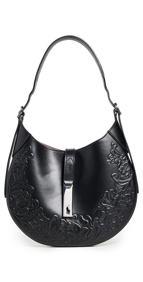 Polo Ralph Lauren ID Leather Small Shoulder Bag Black