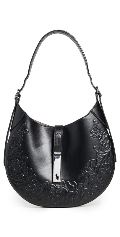 Polo Ralph Lauren ID Leather Small Shoulder Bag Black