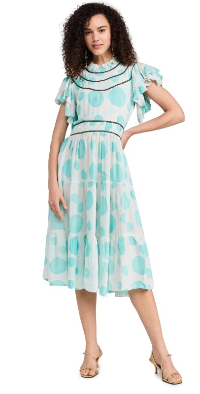 Busayo Segun Dress White/Aqua