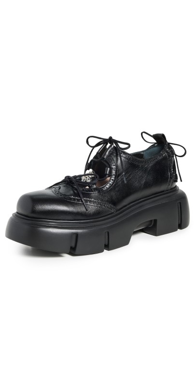 Simone Rocha Platform Ghillie Brogues Black/Pearl/Clear
