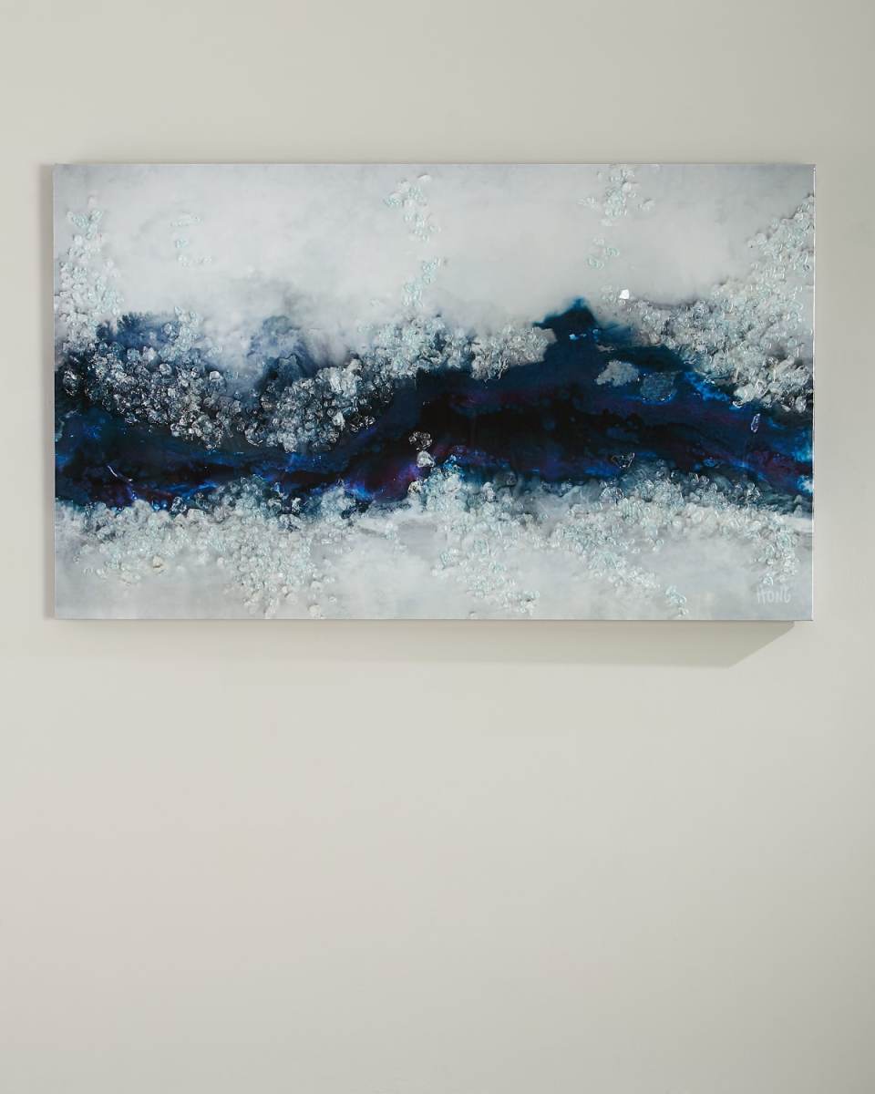 "Mystic River" Handmade Print Art on Canvas by Mary Hong