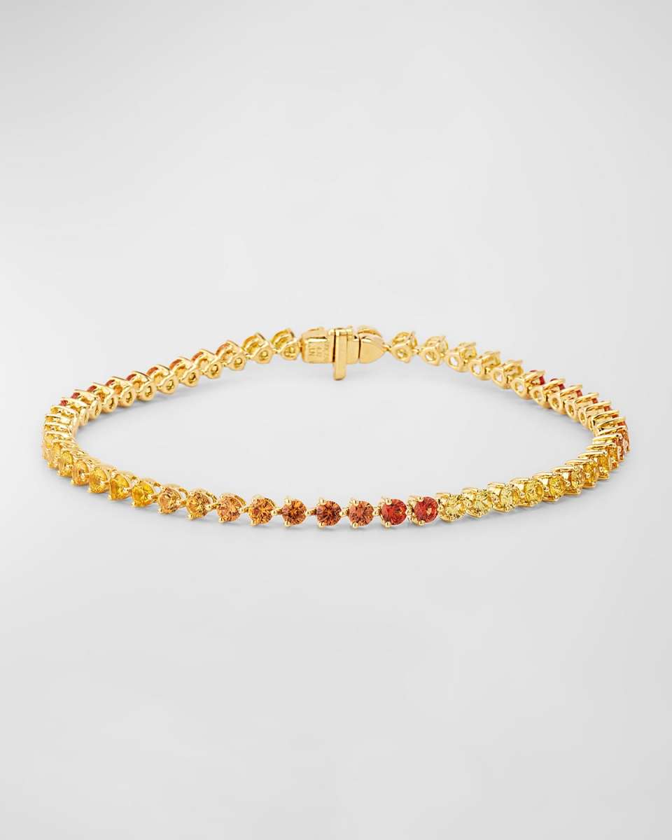 Rainbow 18K Yellow Gold Ombré Yellow Sapphire Tennis Bracelet