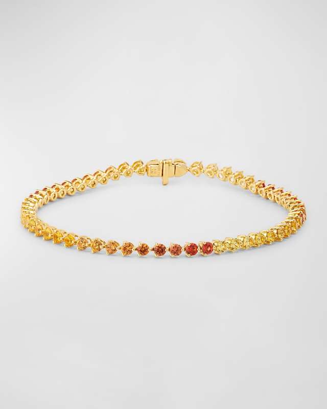 Rainbow 18K Yellow Gold Ombré Yellow Sapphire Tennis Bracelet