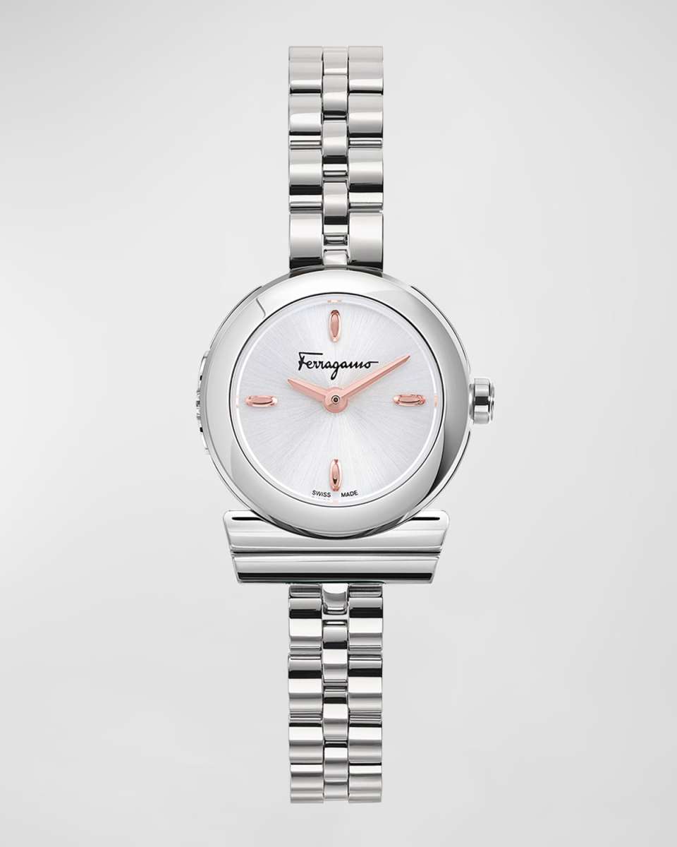 22.5mm Gancino Watch with Bracelet Strap, Silver