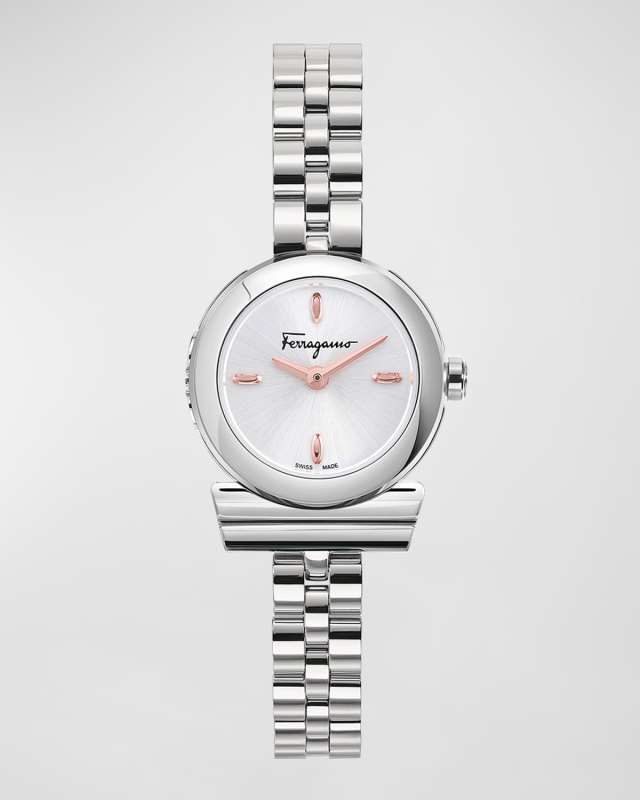 22.5mm Gancino Watch with Bracelet Strap, Silver